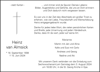 Anzeige von Heinz van Almsick 
