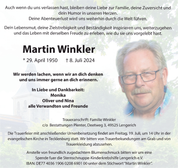 Anzeige von Martin Winkler 