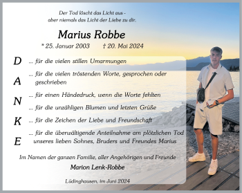 Anzeige von Marius Robbe 