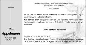 Anzeige von Paul Appelmann 