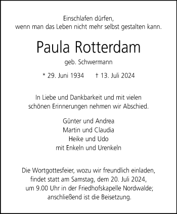 Anzeige von Paula Rotterdam 