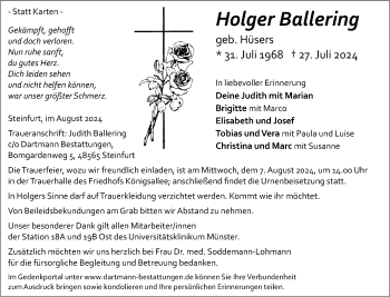 Anzeige von Holger Ballering 