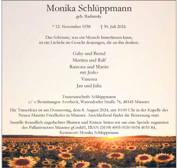 Anzeige von Monika Schlüppmann 