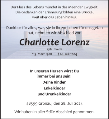 Anzeige von Charlotte Lorenz 