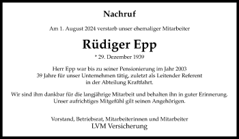 Anzeige von Rüdiger Epp 