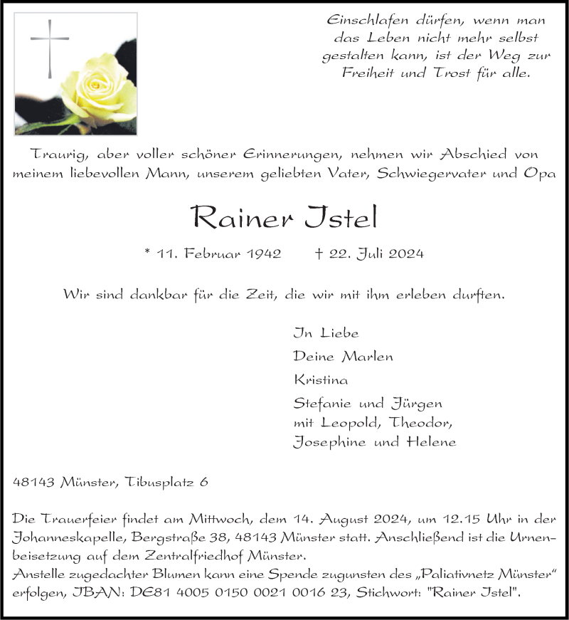  Traueranzeige für   vom 03.08.2024 aus 