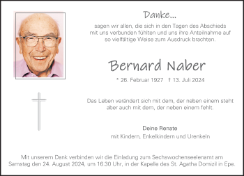 Anzeige von Bernard Naber 