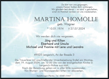 Anzeige von Martina Homölle 