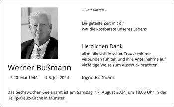 Anzeige von Werner Bumann 