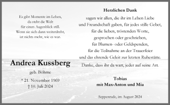 Anzeige von Andrea Kussberg 