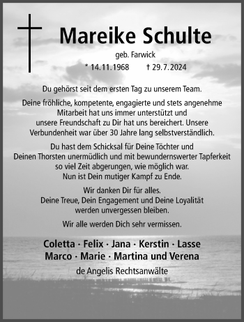 Anzeige von Mareike Schulte 