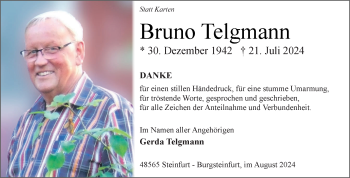 Anzeige von Bruno Telgmann 