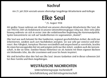 Anzeige von Elke Seul 