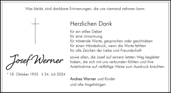 Anzeige von Josef Werner 