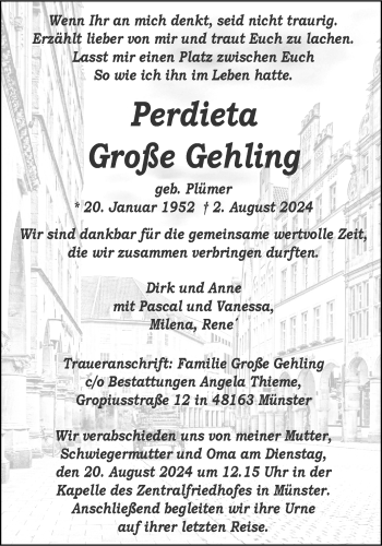 Anzeige von Perdieta Große Gehling 