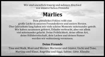 Anzeige von Marlies Elfert 