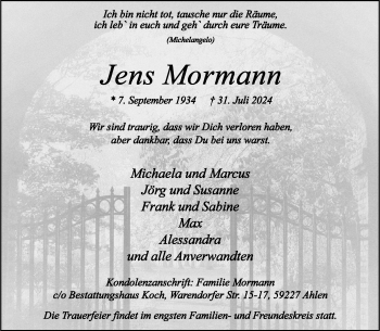 Anzeige von Jens Mormann 