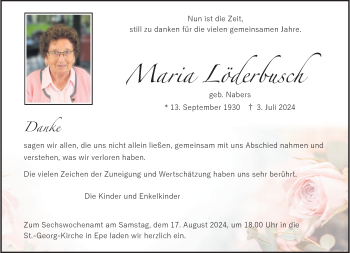Anzeige von Maria Löderbusch 