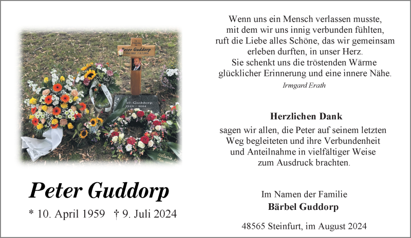  Traueranzeige für Er Guddorp vom 24.08.2024 aus 
