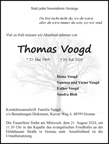 Anzeige von Thomas Voogd 