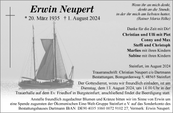 Anzeige von Erwin Neupert 