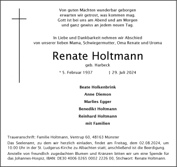Anzeige von Renate Holtmann 