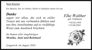 Anzeige von Elke Walther 