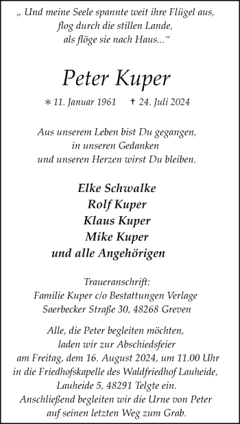 Anzeige von Peter Kuper 