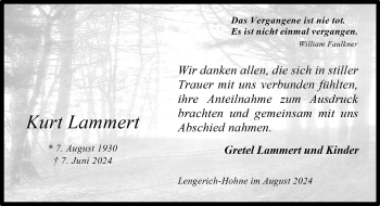 Anzeige von Kurt Lammert 