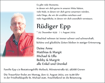 Anzeige von Rüdiger Epp 