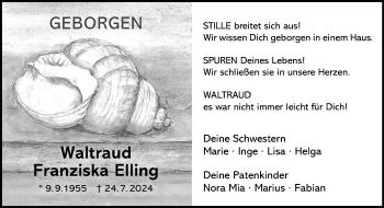 Anzeige von Waltraud Franziska Elling 