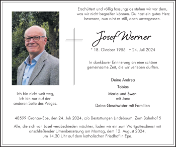 Anzeige von Josef Werner 