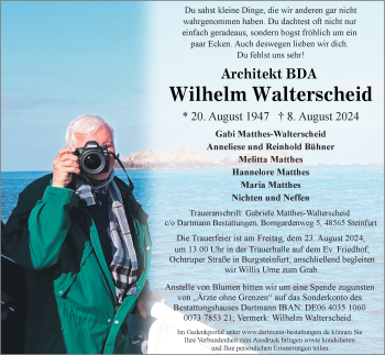 Anzeige von Wilhelm Walterscheid 