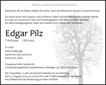 Anzeige von Edgar Pilz 