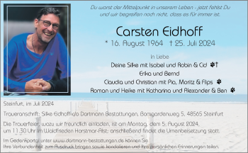 Anzeige von Carsten Eidhoff 