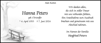 Anzeige von Hanna Peters 