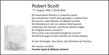 Anzeige von Robert Scott 