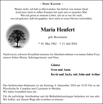 Anzeige von Maria Heufert 