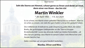 Anzeige von Martin Winkler 