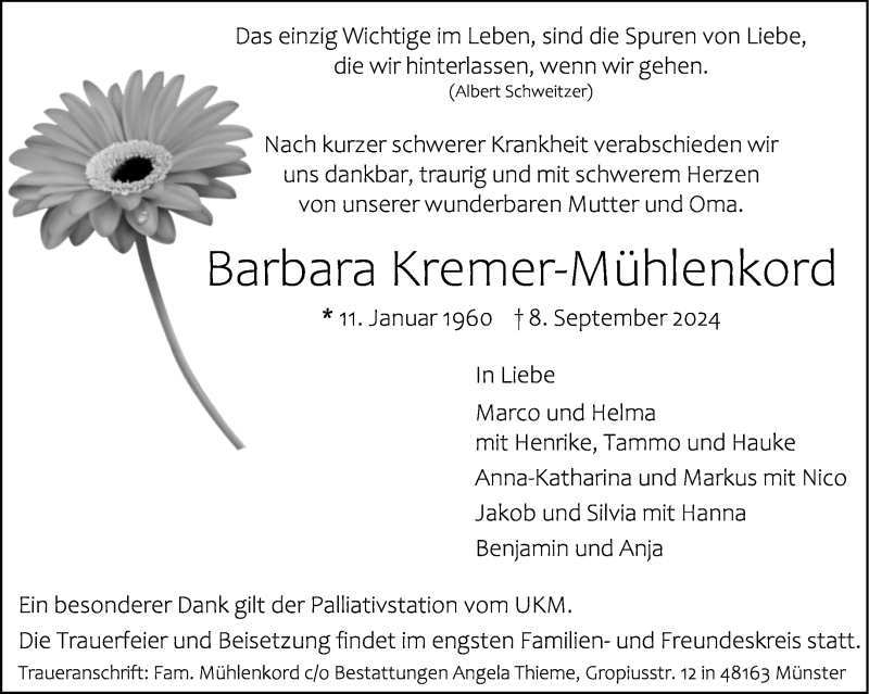  Traueranzeige für   vom 14.09.2024 aus 