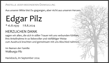 Anzeige von Edgar Pilz 