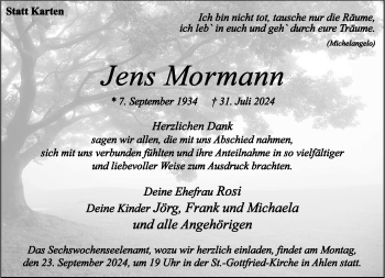 Anzeige von Jens Mormann 