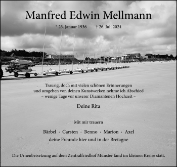 Anzeige von Manfred Edwin Mellmann 