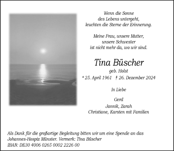 Anzeige von Tina Büscher 