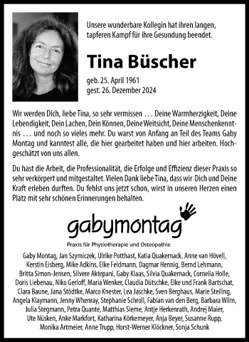 Anzeige von Tina Büscher 
