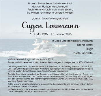 Anzeige von Eugen Laumann 
