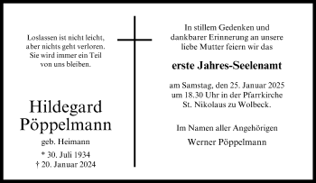Anzeige von Hildegard Pöppelmann 