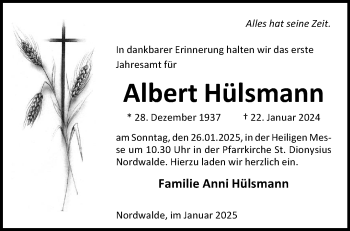 Anzeige von Albert Hülsmann 