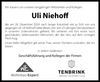Anzeige von Uli Niehoff 