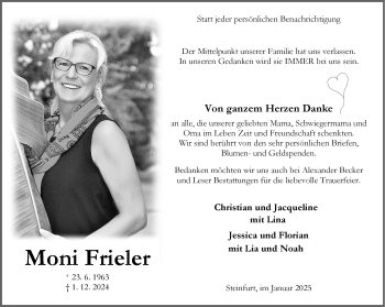 Anzeige von Moni Frieler 